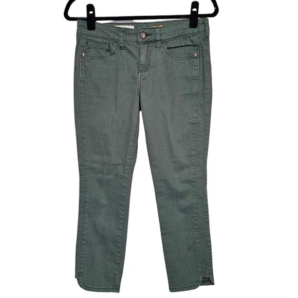 Pilcro And The Letterpress 26p Jeans Green Stet Stretch Preppy Low Rise - Picture 1 of 9
